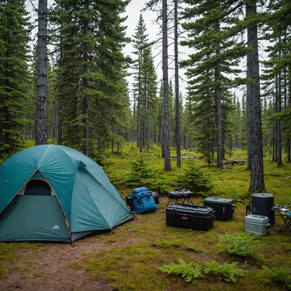 Quels sont les équipements nécessaires pour un camping en région de forêt boréale?